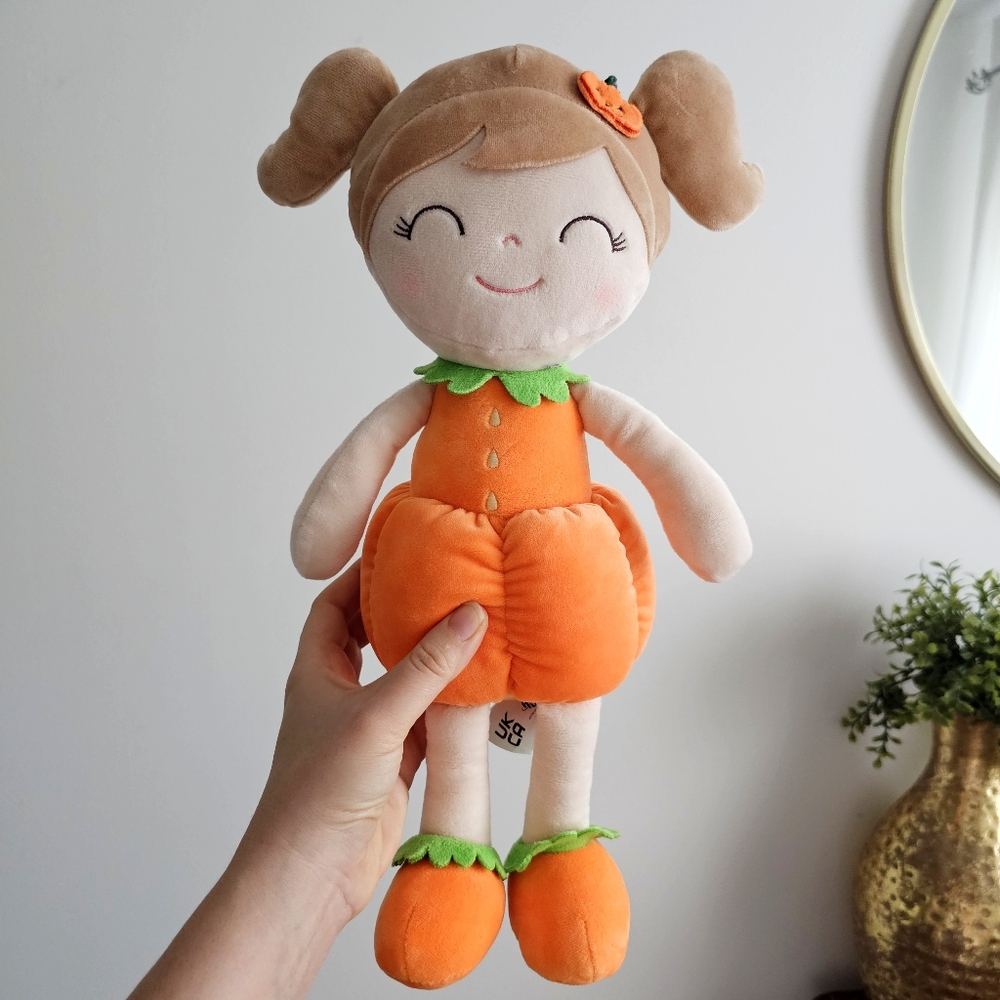 Gloveleya Dolls Halloween Pumpkin Baby Girl Gift Plush Pumpkin Doll Soft Toy